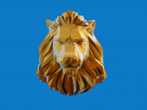 Low poly Lion Head Pendant Papercraft 3D print model 3D 프린트 모델