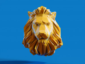Low poly Lion Head Pendant Papercraft 3D print model 3D 프린트 모델
