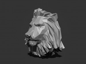Low poly Lion Head Pendant Papercraft 3D print model 3D 프린트 모델