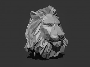 Low poly Lion Head Pendant Papercraft 3D print model 3D 프린트 모델