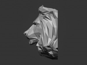 Low poly Lion Head Pendant Papercraft 3D print model 3D 프린트 모델