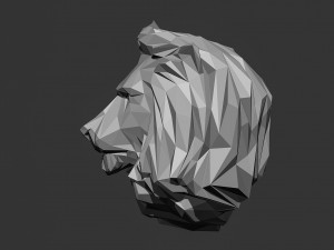Low poly Lion Head Pendant Papercraft 3D print model 3D 프린트 모델
