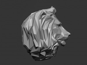 Low poly Lion Head Pendant Papercraft 3D print model 3D 프린트 모델