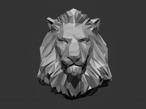 Low poly Lion Head Pendant Papercraft 3D print model 3D 프린트 모델