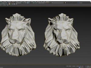 Low poly Lion Head Pendant Papercraft 3D print model 3D 프린트 모델