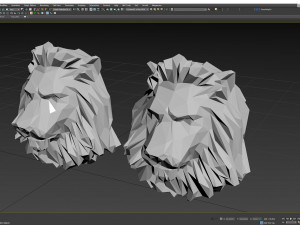 Low poly Lion Head Pendant Papercraft 3D print model 3D 프린트 모델