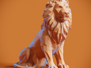 Low poly Lion Papercraft 3D print model 3D-printmodel