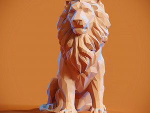 Low poly Lion Papercraft 3D print model 3D Print Model