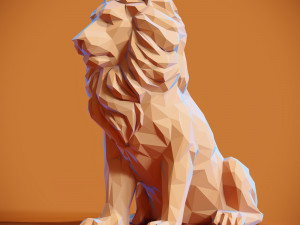 Low poly Lion Papercraft 3D print model 3D Print Model