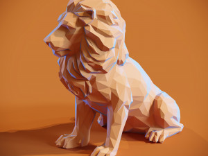Low poly Lion Papercraft 3D print model 3D Print Model