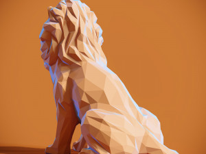 Low poly Lion Papercraft 3D print model 3D Print Model
