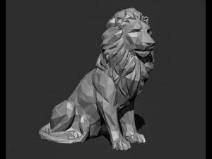 Low poly Lion Papercraft 3D print model 3D Print Model