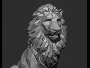 Low poly Lion Papercraft 3D print model 3D Print Model