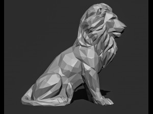 Low poly Lion Papercraft 3D print model 3D Print Model