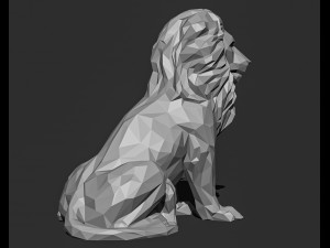 Low poly Lion Papercraft 3D print model 3D Print Model