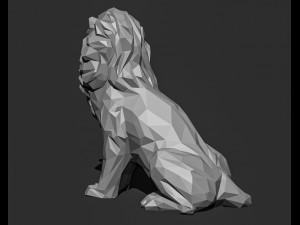 Low poly Lion Papercraft 3D print model 3D Print Model