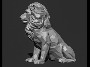 Low poly Lion Papercraft 3D print model 3D Print Model