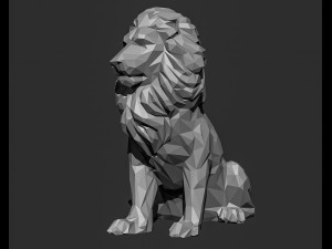 Low poly Lion Papercraft 3D print model 3D Print Model