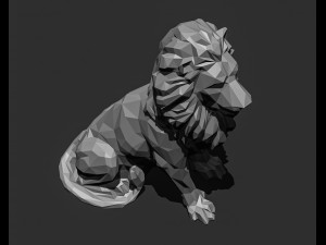 Low poly Lion Papercraft 3D print model 3D Print Model