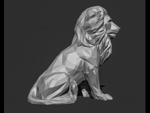 Low poly Lion Papercraft 3D print model 3D Print Model