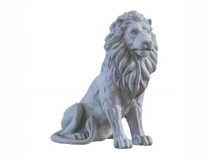 Sitting Lion statue PBR Lowpoly Low-poly 3D Модель