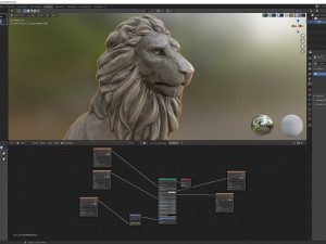 Sitting Lion statue PBR Lowpoly Low-poly 3D Модель