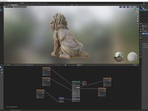 Sitting Lion statue PBR Lowpoly Low-poly 3D Модель