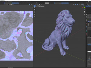 Sitting Lion statue PBR Lowpoly Low-poly 3D Модель