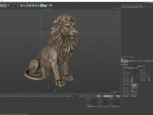 Sitting Lion statue PBR Lowpoly Low-poly 3D Model
