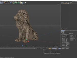 Sitting Lion statue PBR Lowpoly Low-poly 3D Model