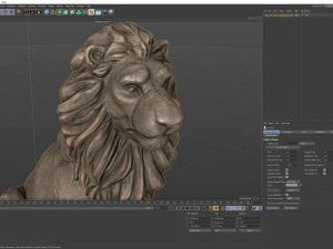 Sitting Lion statue PBR Lowpoly Low-poly 3D Model
