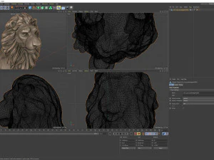 Sitting Lion statue PBR Lowpoly Low-poly 3D Model