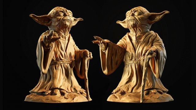Yoda Sculpture fan 3d print model 3D 프린트 모델 .c4d .max .obj .3ds .fbx .stl .blend 