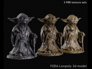 Yoda Figurine fan lowpoly PBR 3D 모델
