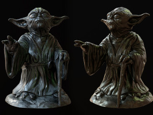 Yoda Figurine fan lowpoly PBR 3D 모델