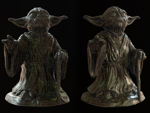 Yoda Figurine fan lowpoly PBR 3D 모델