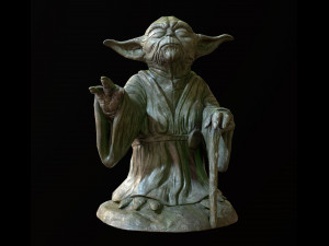 Yoda Figurine fan lowpoly PBR 3D 모델