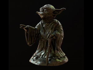 Yoda Figurine fan lowpoly PBR 3D 모델