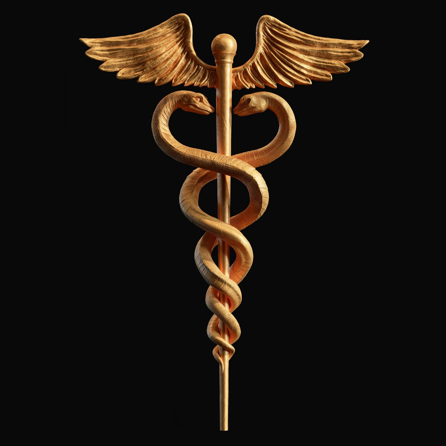 Caduceus Medical symbol 3d print model 3D Print Model .c4d .max .obj .3ds .fbx .stl .blend 