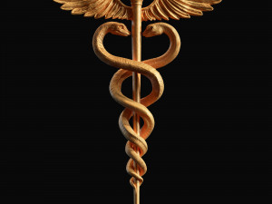 Caduceus Medical symbol 3d print model 3D-printmodel