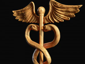 Caduceus Medical symbol 3d print model 3D Print Model