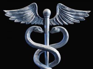 Caduceus Medical symbol 3d print model 3D Print Model