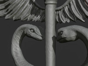 Caduceus Medical symbol 3d print model 3D Print Model