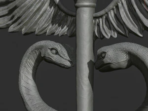 Caduceus Medical symbol 3d print model 3D Print Model