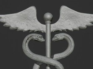 Caduceus Medical symbol 3d print model 3D Print Model