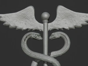 Caduceus Medical symbol 3d print model 3D Print Model