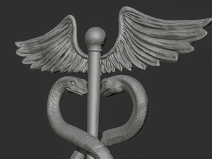 Caduceus Medical symbol 3d print model 3D Print Model