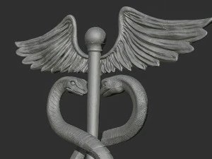 Caduceus Medical symbol 3d print model 3D Print Model