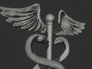 Caduceus Medical symbol 3d print model 3D Print Model