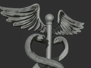 Caduceus Medical symbol 3d print model 3D Print Model